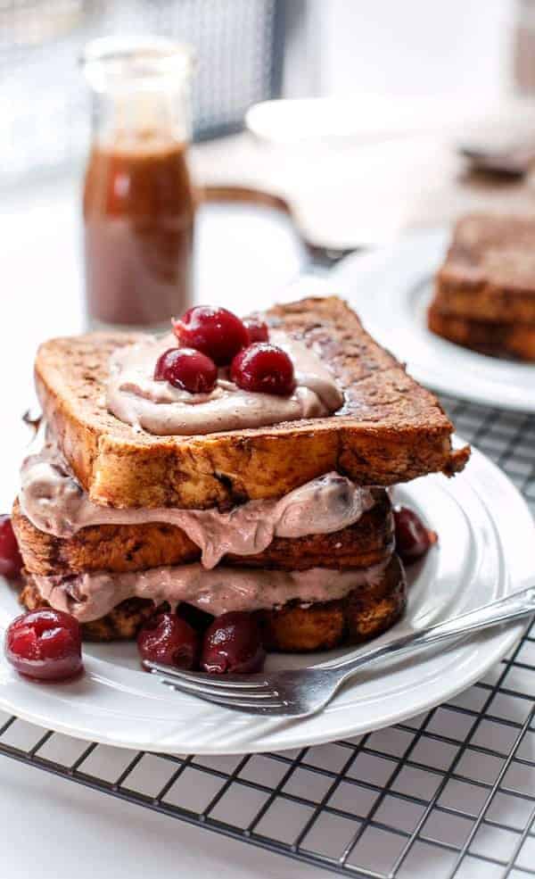 Indulge in Double Chocolate Cherry Cheesecake French Toast: Easy Recipe
